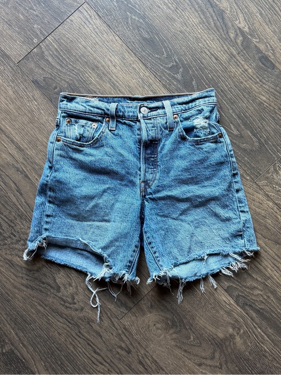 Levi's Pants - Levi's 501 Women's W25 Denim Cutoff Shorts Distressed Raw Hem Button Fly Blue